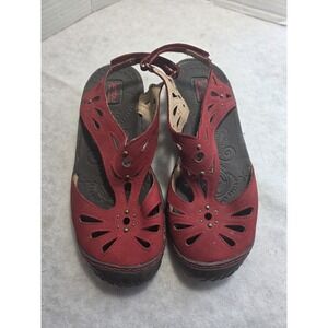 JBU By Jambu Mary Jane Shoes Red Brown Adjustable Strap Size 8.5M  Leather